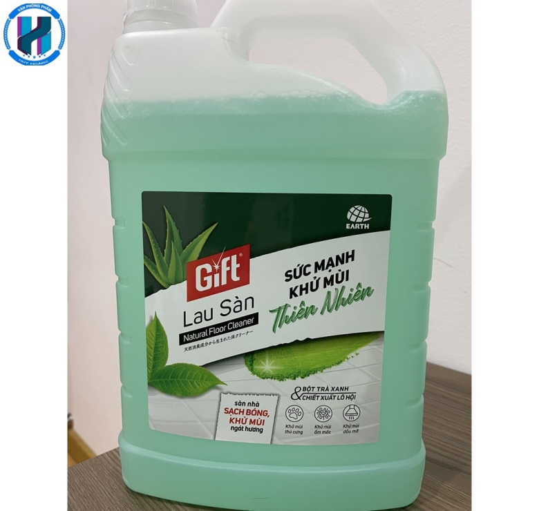 Nước lau sàn Gift tinh chất thiên nhiên Bột trà xanh & Lô hội 3.8 kg
