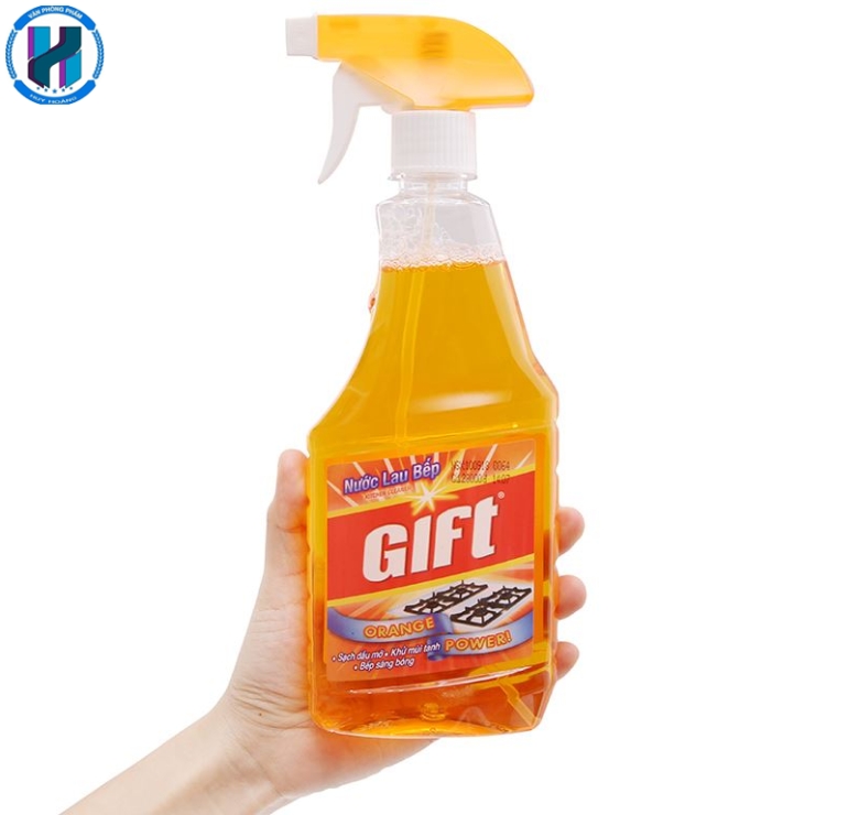 Nước lau bếp orange power tinh dầu cam Gift chai 520ml