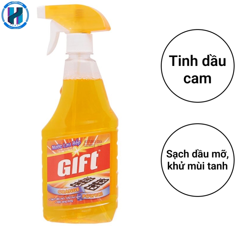 Nước lau bếp orange power tinh dầu cam Gift chai 520ml