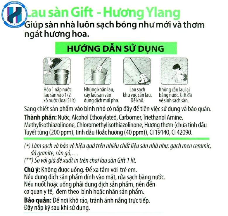 Nước lau nhà Gift hương ylang can 3.8kg