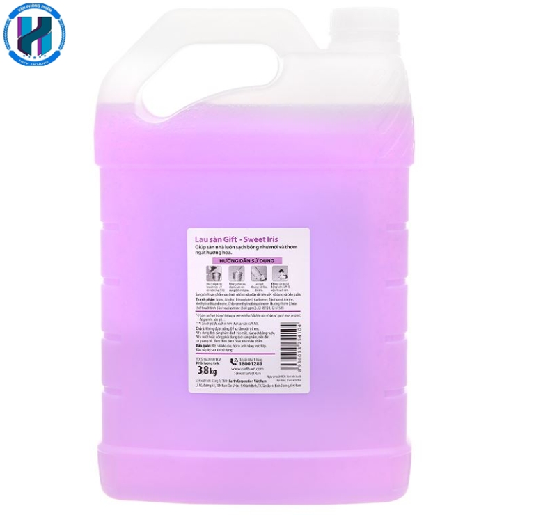 Nước lau sàn nhà Gift hương hoa IRIS can 3.8kg
