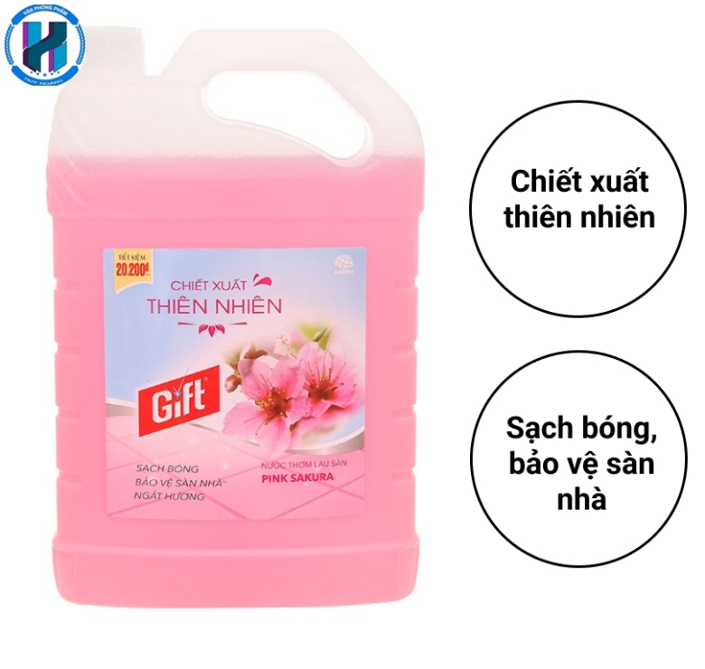 Nước lau sàn nhà Gift hương SAKURA can 3.8kg