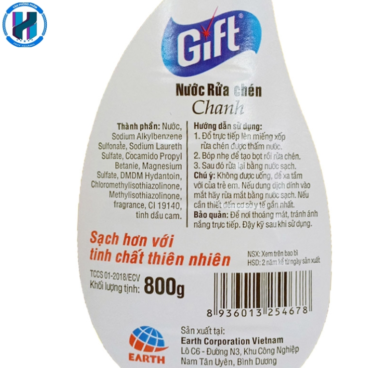 Nước rửa chén Gift hương chanh chai 800g