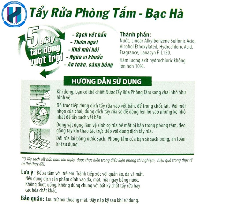 Nước tẩy nhà tắm Gift bạc hà 3.8 kg