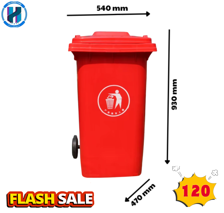 Thùng Rác Công Nghiệp 120L Màu Vàng