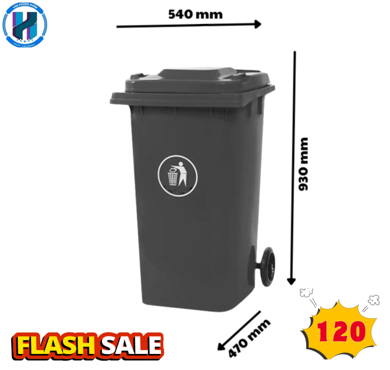 Thùng Rác Công Nghiệp 120L Màu Vàng